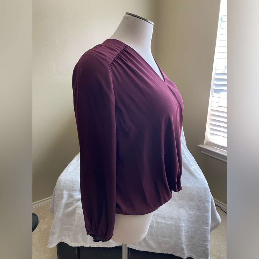 INC International “Surplice Blouse” with Faux Wrap front, (NWT) - Picture 2 of 5